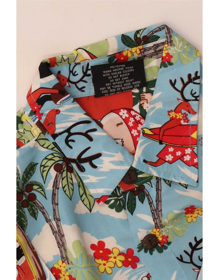 Lowes Chemise hawaïenne à manches courtes pour homme Grand bleu Polyester