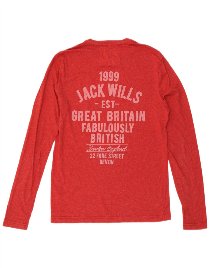JACK WILLS Haut graphique à manches longues pour homme en coton rouge