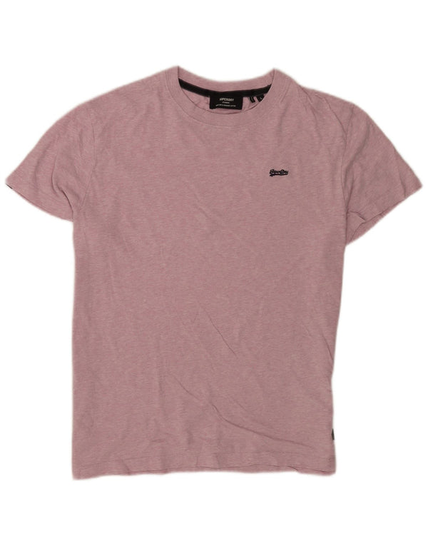 Superdry Homme T-Shirt Top Large Rose Coton