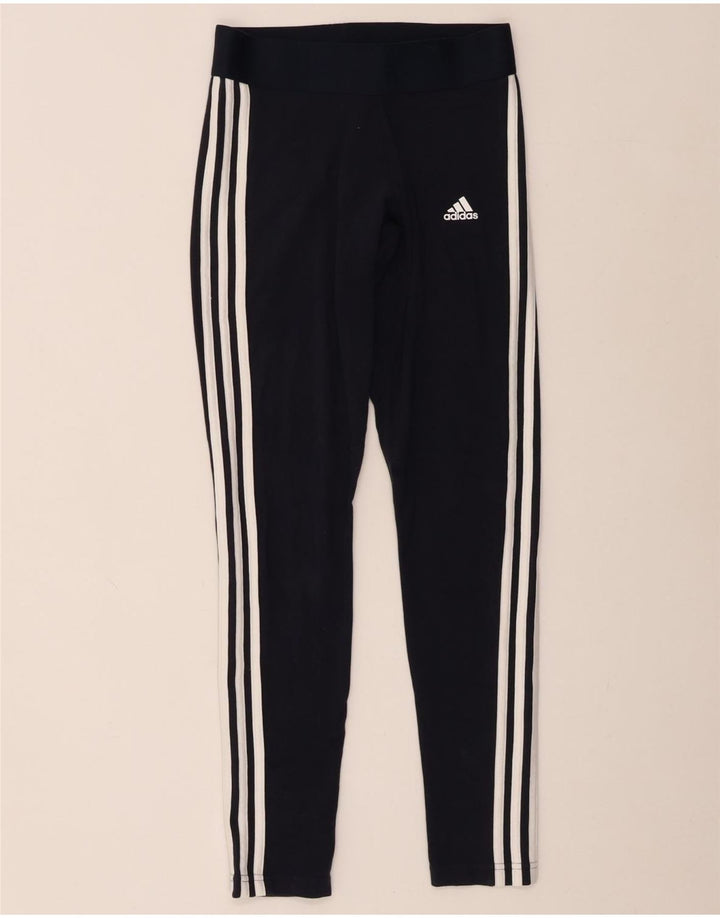 Adidas Leggings Femme UK 8/10 Petit Bleu Marine Coton