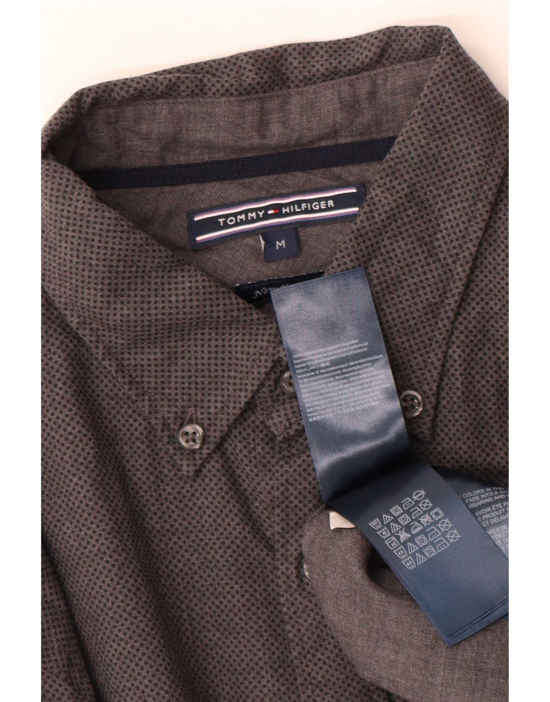 Tommy Hilfiger Chemise Homme Gris Moyen Spotted Cotton