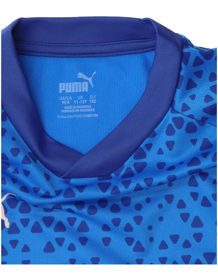 Puma T-Shirt Garçon 11-12 ans Bleu Géométrique Polyester