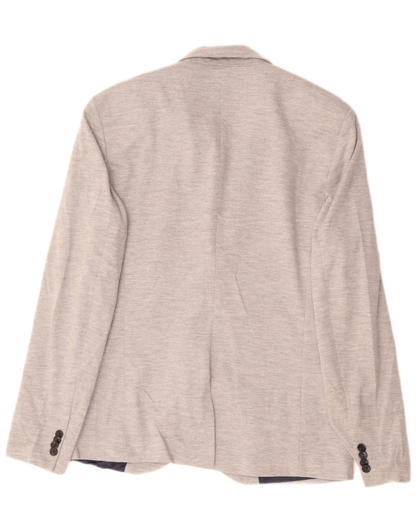 Zara Veste Blazer 2 Boutons Homme UK 42 XL Gris Polyester