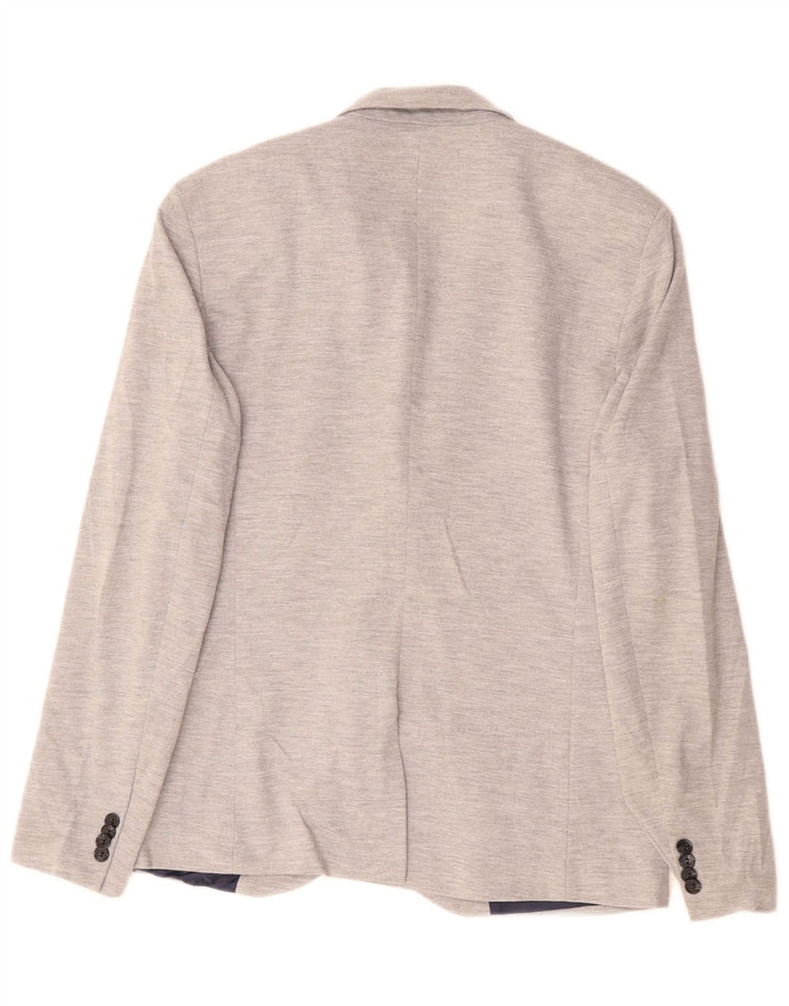Zara Veste Blazer 2 Boutons Homme UK 42 XL Gris Polyester