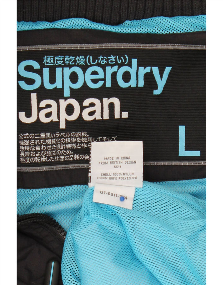 Superdry Veste de Pluie Homme UK 40 Large Noir Nylon