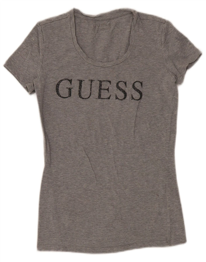 Guess T-shirt graphique pour femme UK 8 Small Gris