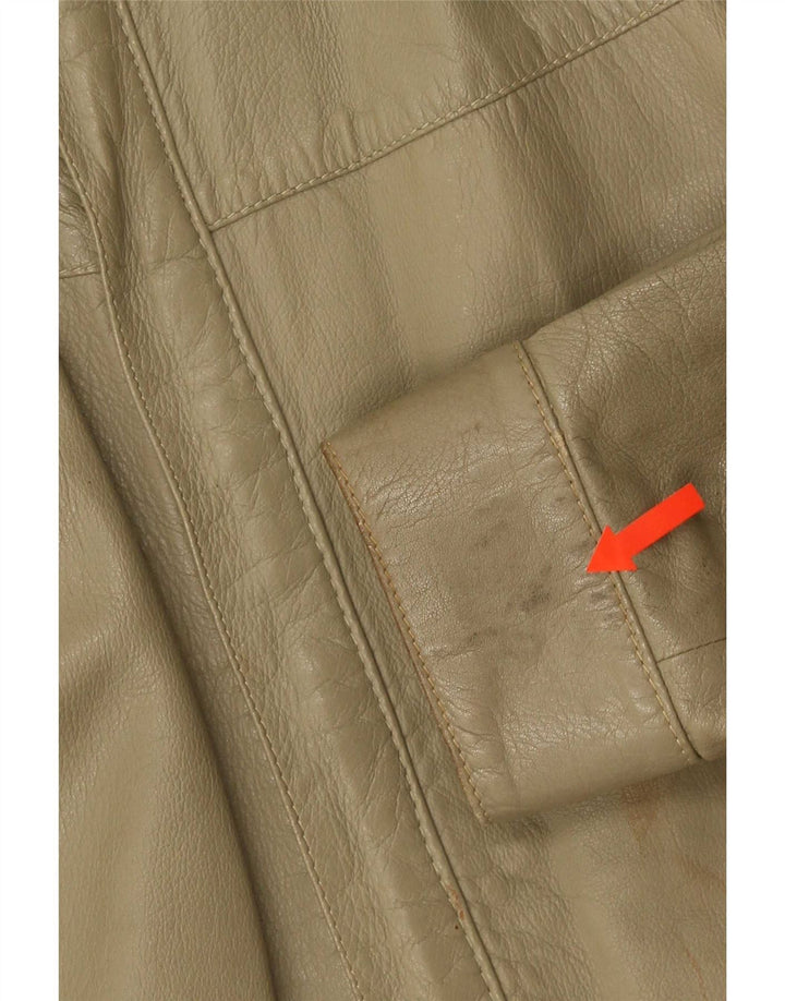 veste en cuir homme vintage UK 38 Kaki moyen
