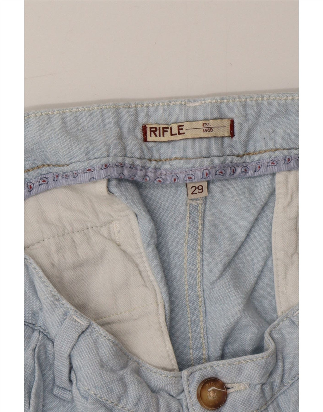 RIFLE Short Chino Pegged Femme W29 Bleu Moyen