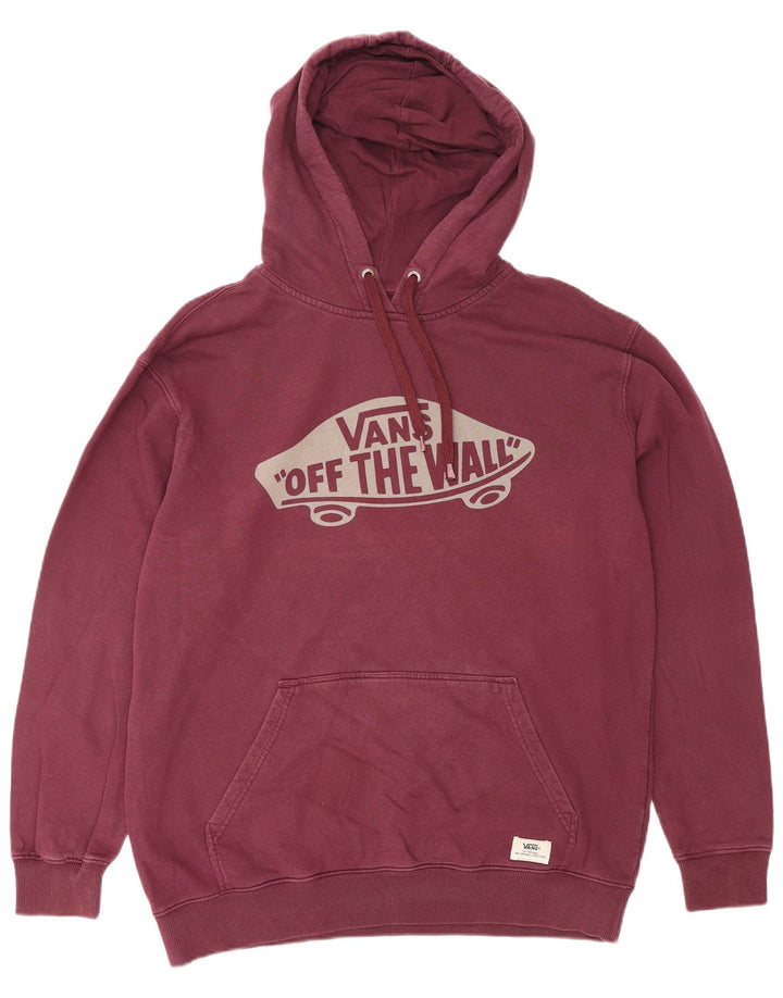 VANS Pull à capuche graphique pour homme en coton bordeaux Taille L