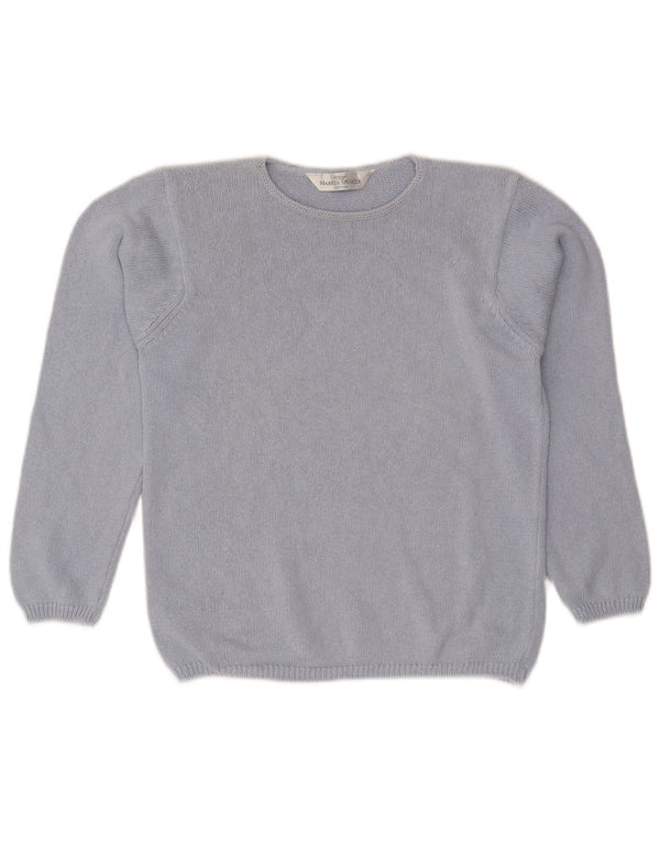 Marks & Spencer Pull col bateau pour femme UK 8 Small Bleu Coton