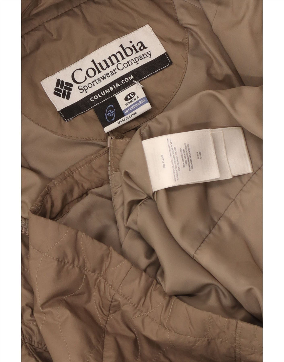 COLUMBIA Veste matelassée Interchange pour femme UK 6 XS Beige Polyester
