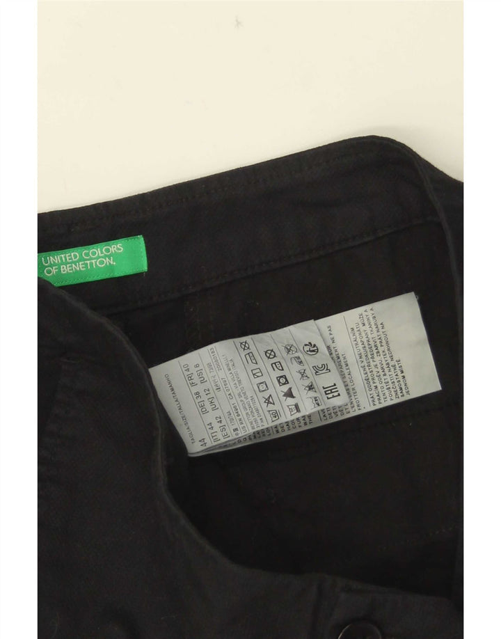 Benetton Short Chino Femme UK 12 Medium W32 Noir