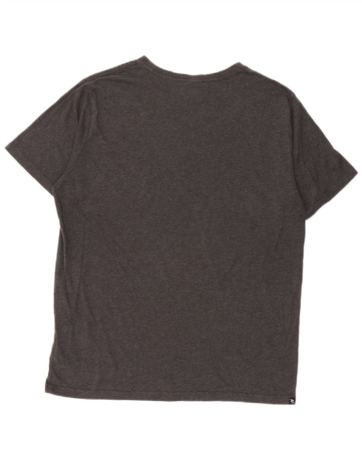 RIP CURL T-shirt coupe standard pour hommes, grand, gris, coton