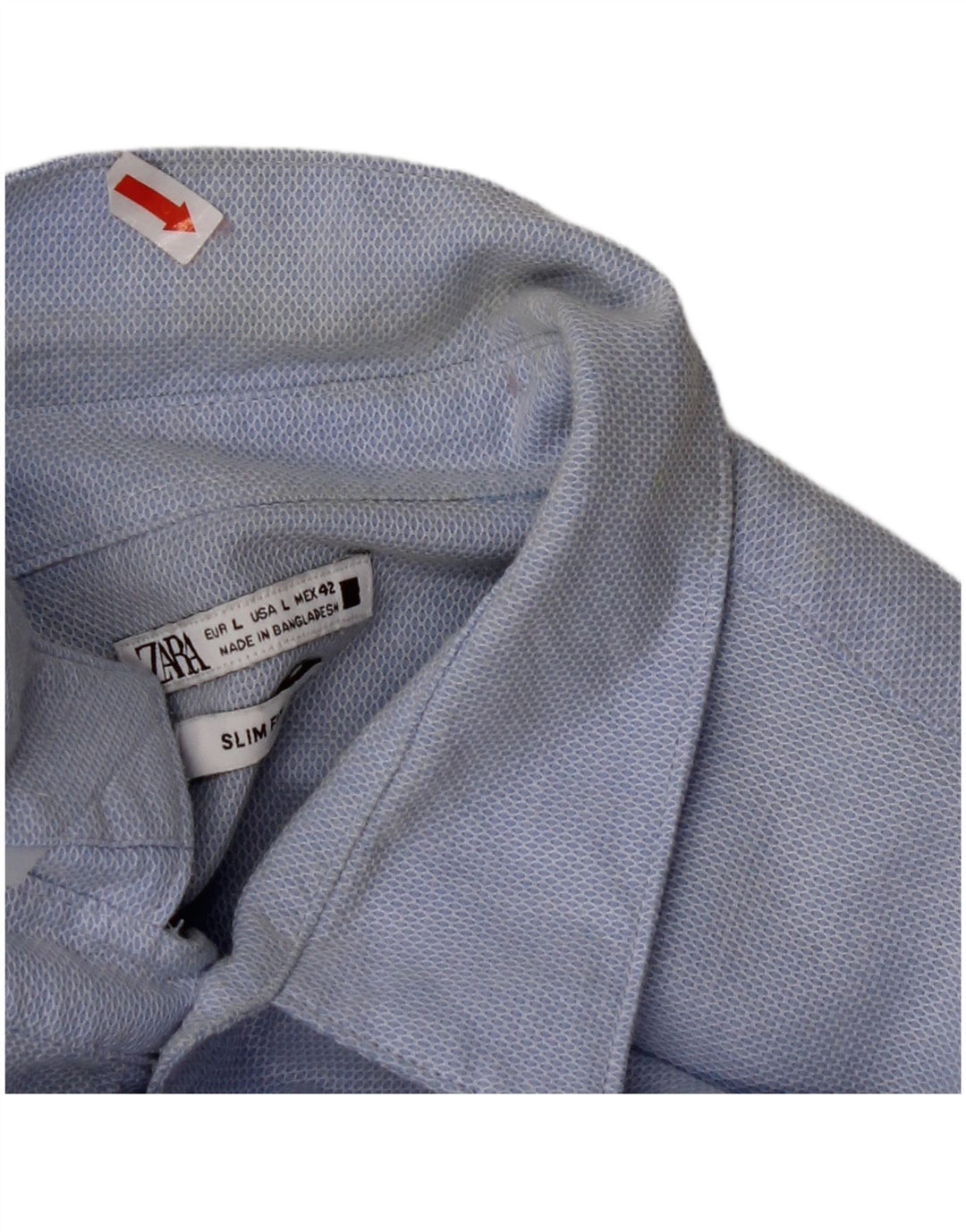 ZARA Chemise Slim Fit Grand Bleu Coton Homme