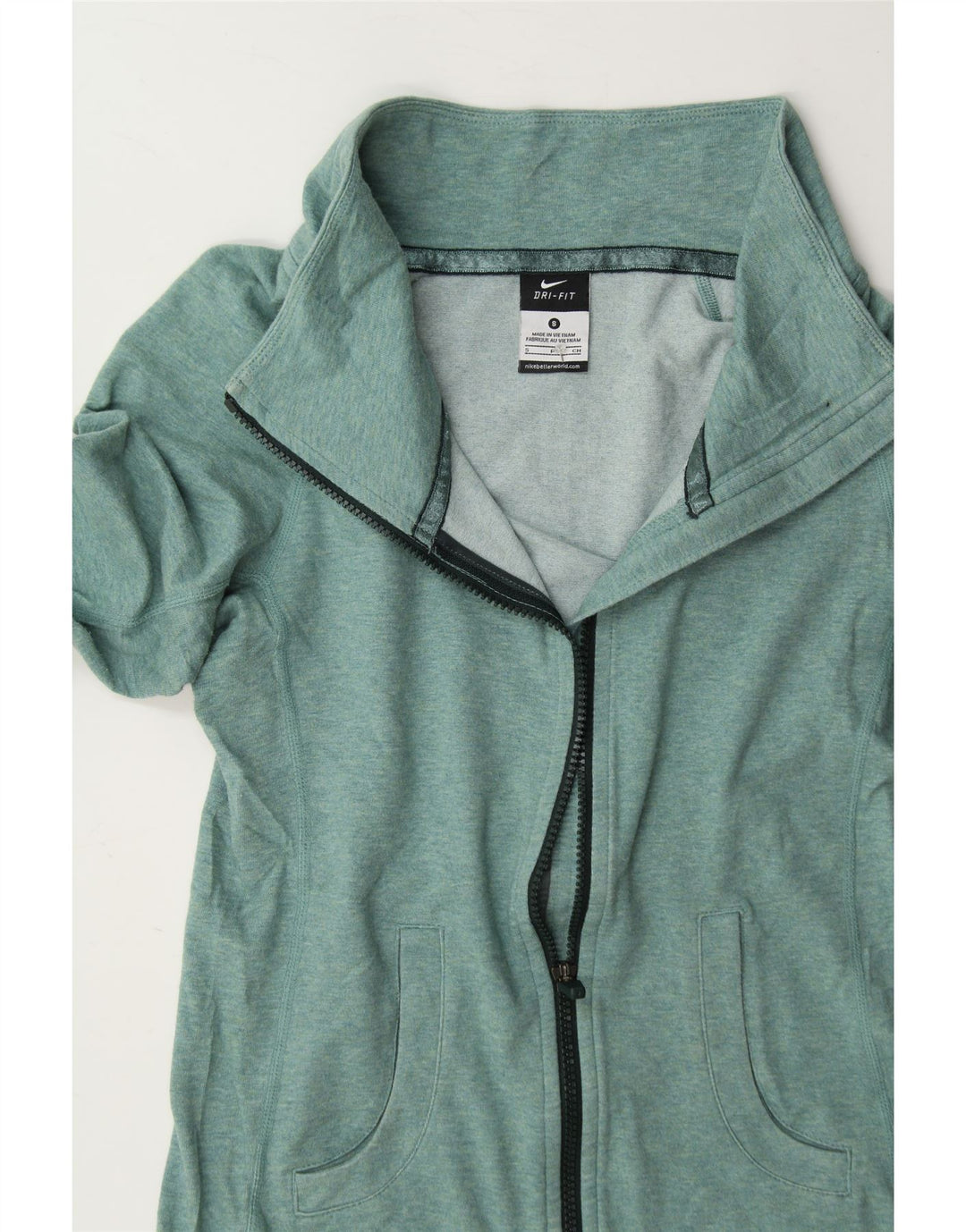 NIKE Womens Dri Fit Tracksuit Top Jacket UK 8 Small Blue Cotton Vintage Nike and Second-Hand Nike from Messina Hembry 