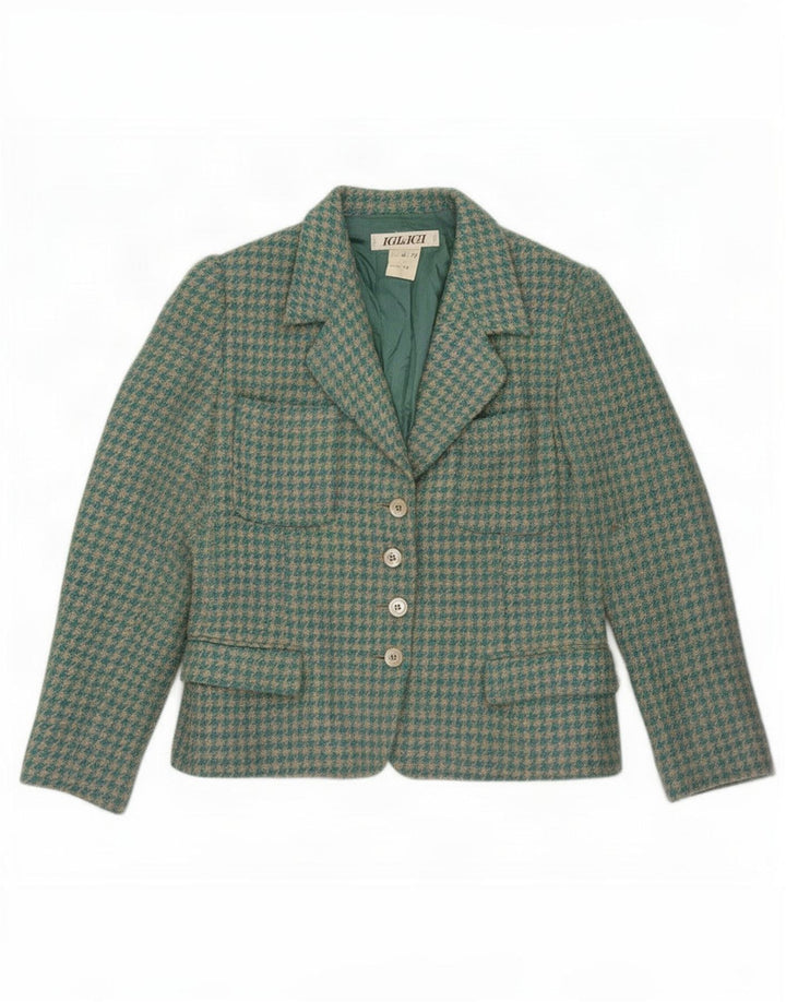 Igi & Femme Veste Blazer 4 Boutons IT 42 Laine Pied-de-Poule Bleu Moyen