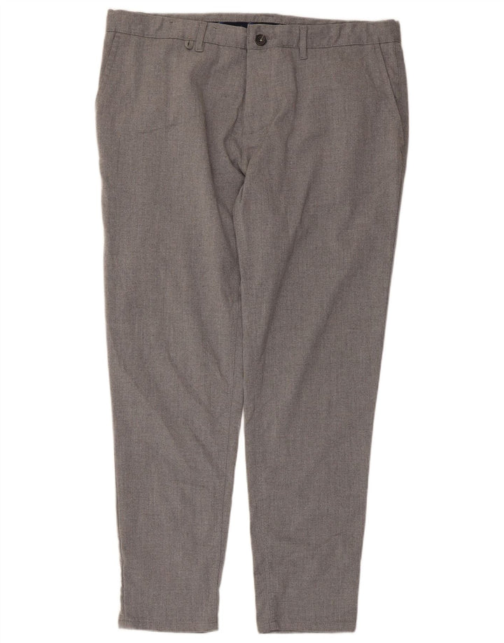 Zara Pantalon Chino Slim Homme EU 48 XL W38 L28 Gris Polyester