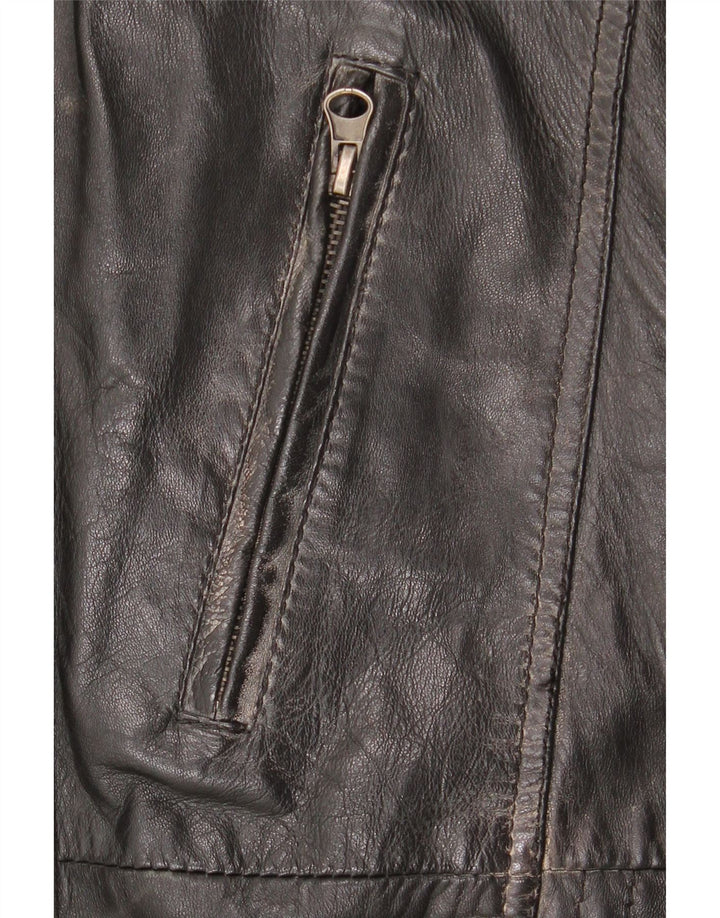 Veste en cuir homme vintage UK 42 XL Cuir noir