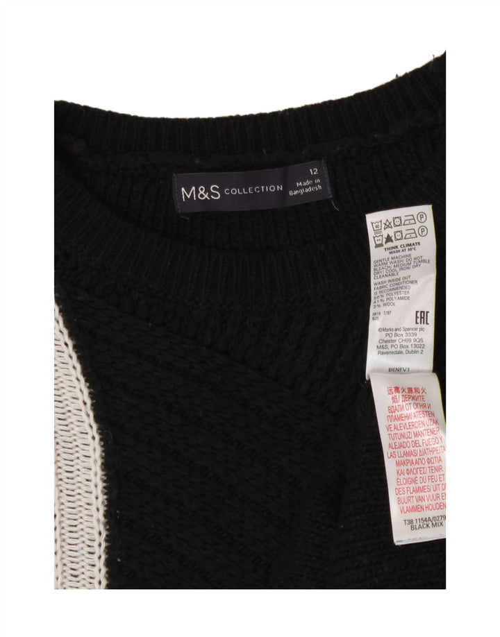 Marks & Spencer Pull à col rond pour femme UK 12 Noir moyen