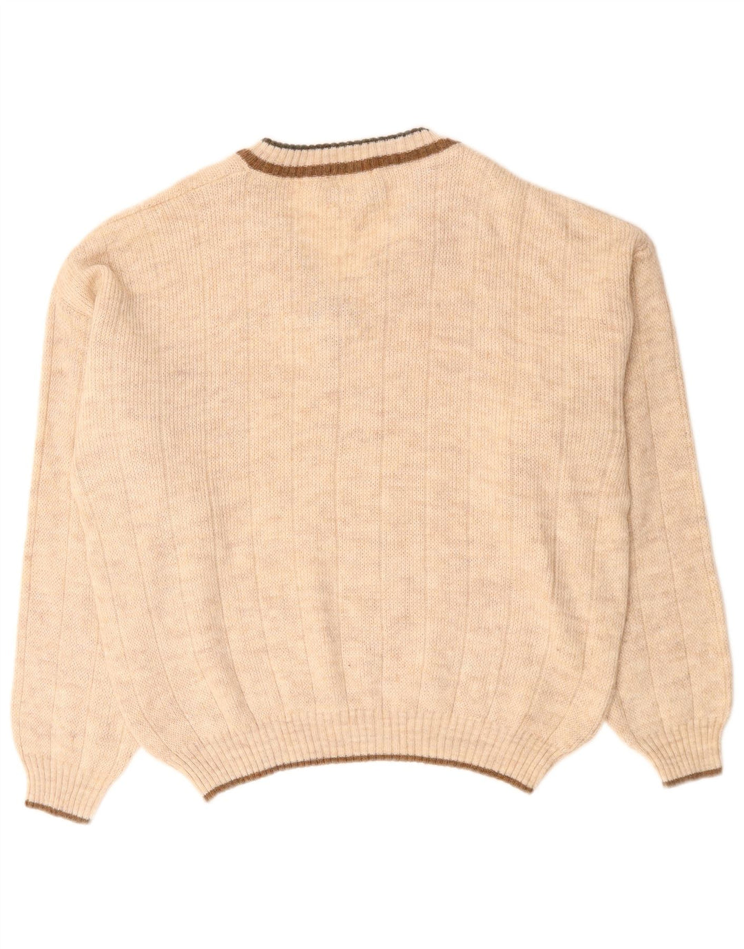 BRESCI Pull Col V Homme XL Beige Acrylique