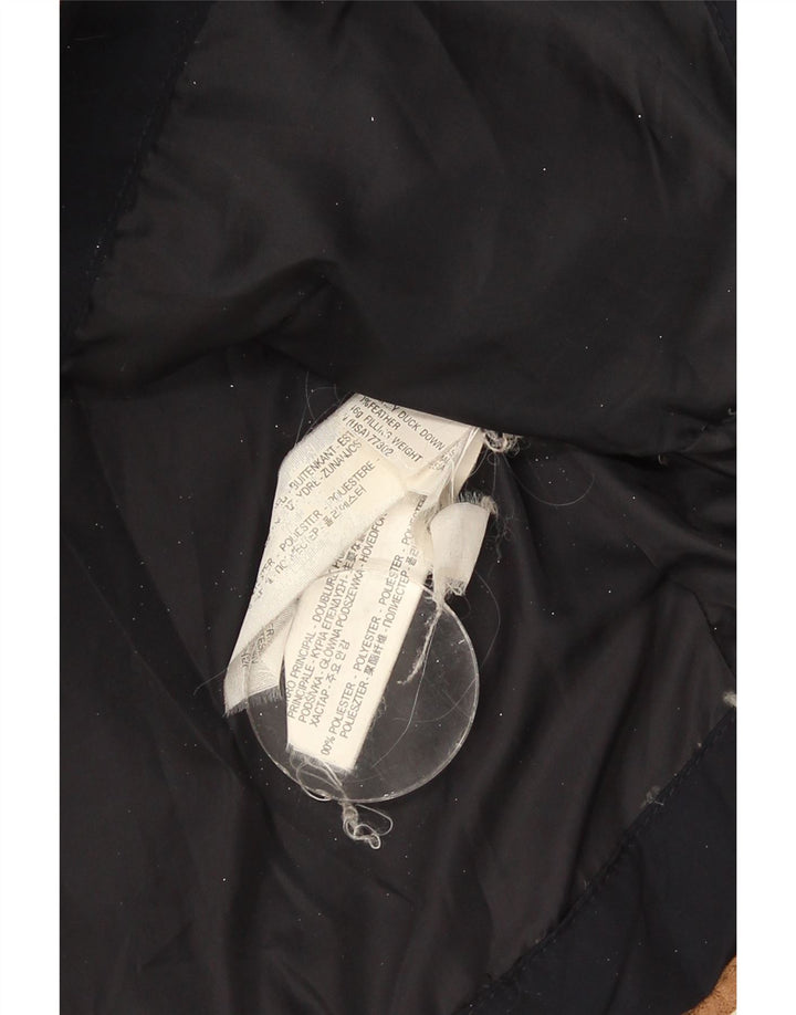 Zara Veste matelassée à capuche pour femme UK 18 XL Bleu marine Polyester