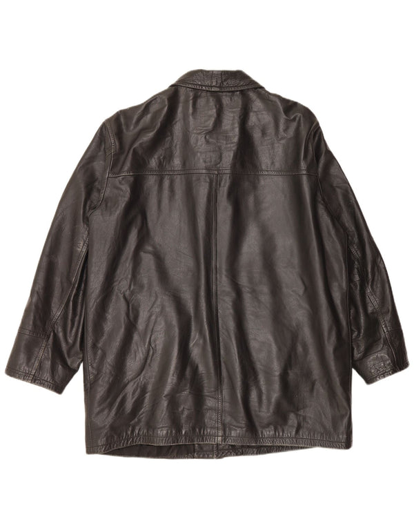 veste en cuir homme vintage UK 44 2XL Noir