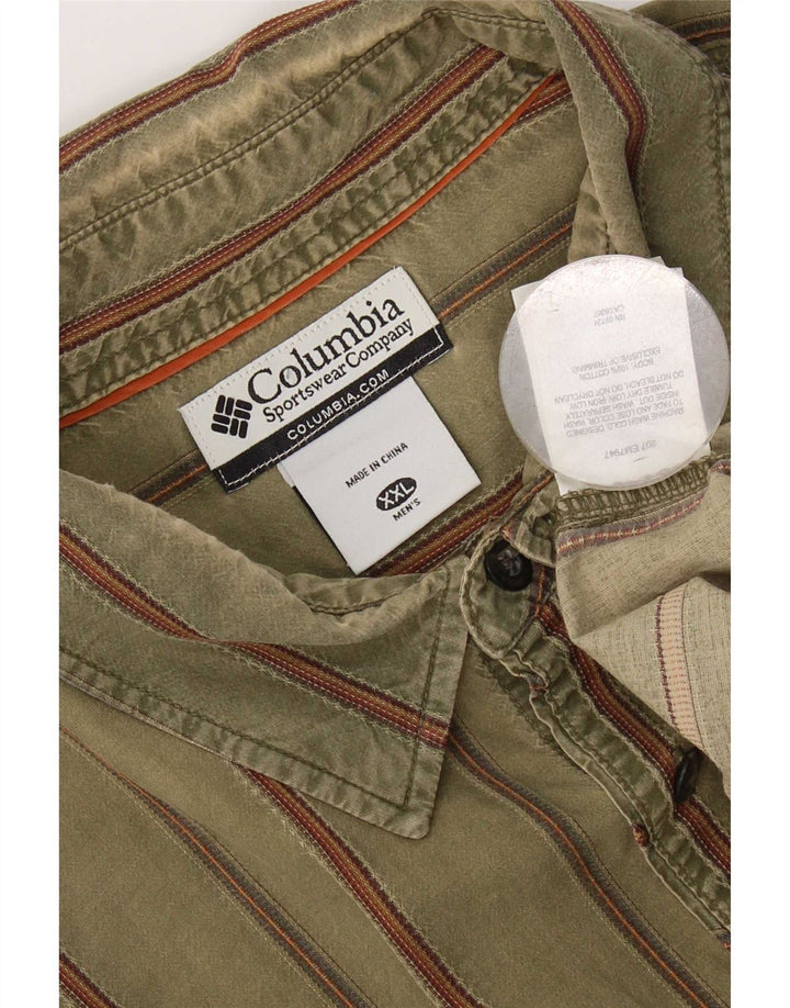 Chemise Femme Columbia 2XL Coton Rayé Kaki