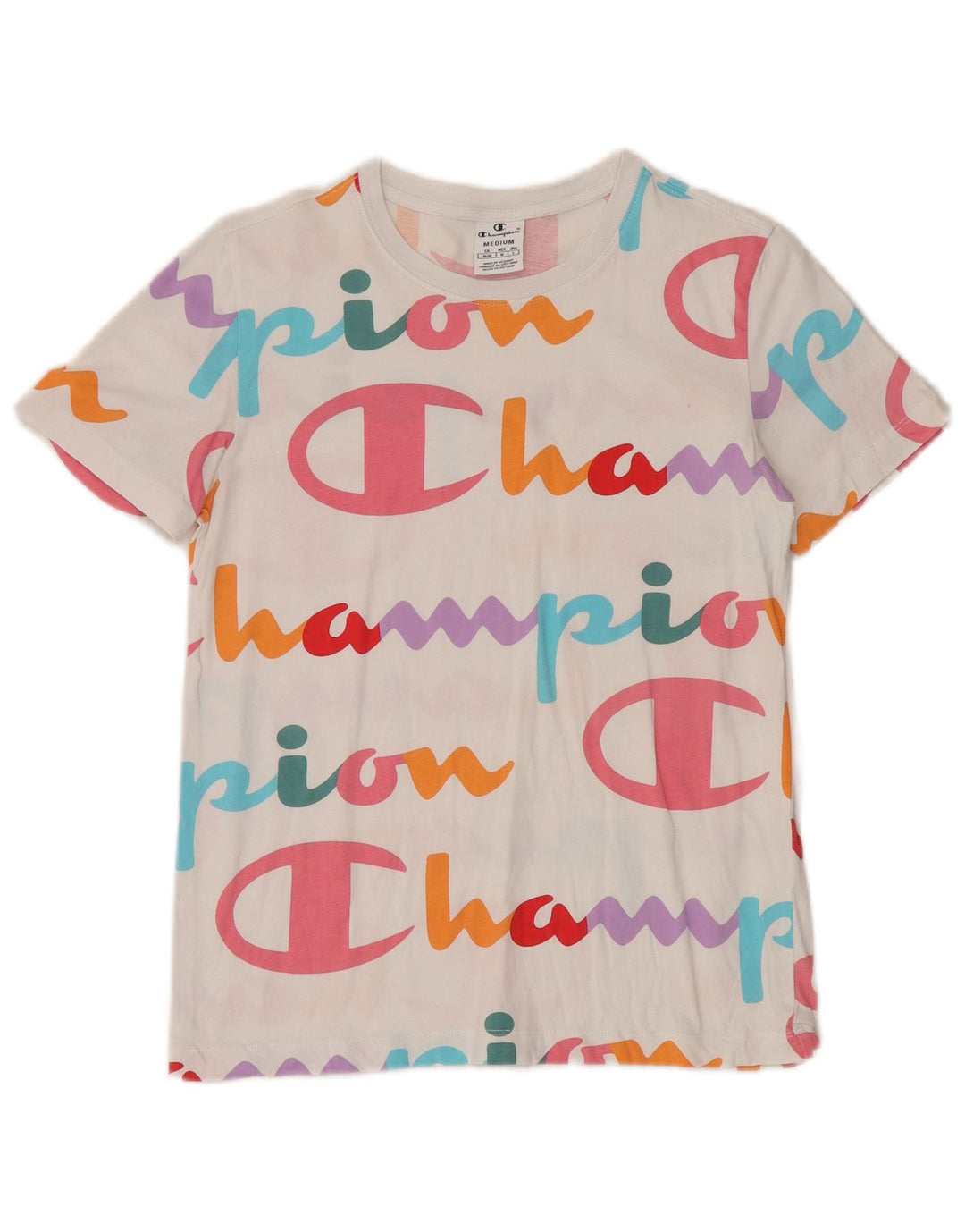 CHAMPION T-shirt graphique pour femme UK 12 Blanc moyen