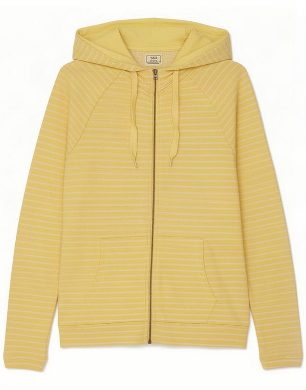 Mountain Warehouse Womens Zip Hoodie Sweater UK 14 Large Yellow Striped