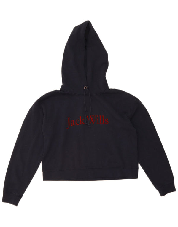 Jack Wills Pull à capuche graphique surdimensionné pour femme UK 10 Petit Bleu marine