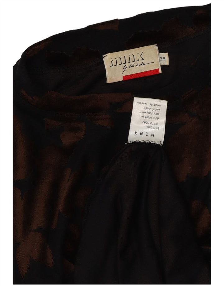MINX BY EVA LUTZ Haut en velours à manches longues pour femme EU 38 Medium Black Floral