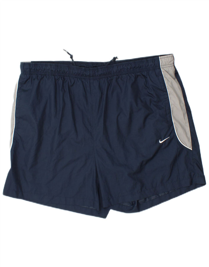 NIKE Short de sport pour homme XL Bleu marine Colorblock Polyester
