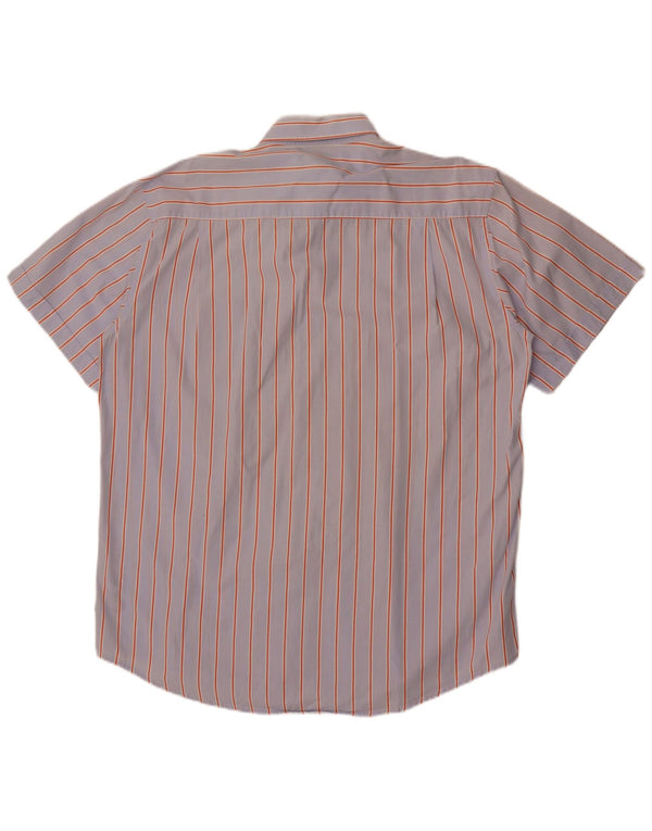 Sergio Tacchini Chemise à manches courtes pour homme 2XL en coton rayé bleu