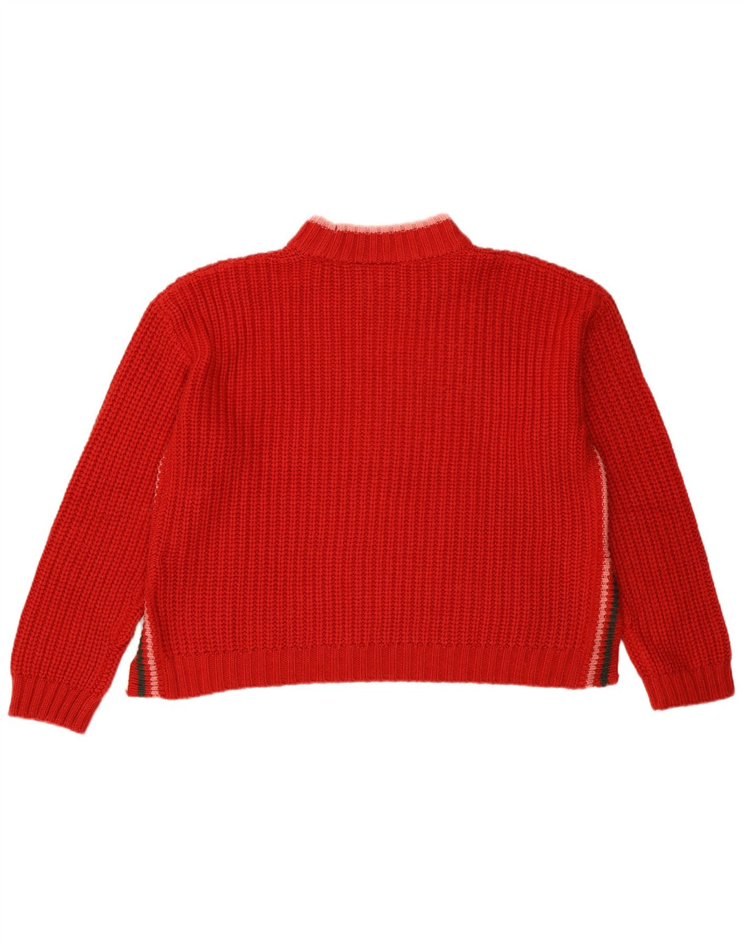 Ellesse Pull court surdimensionné à col roulé pour femme UK 10 Petit Rouge