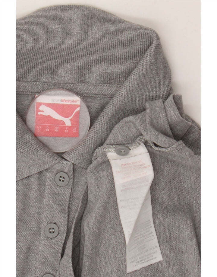 Puma Polo Femme UK 14 Gris Moyen Coton