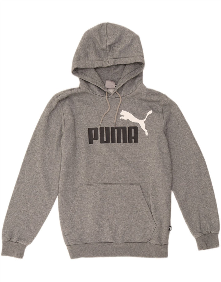 Puma Pull à capuche graphique homme petit gris coton