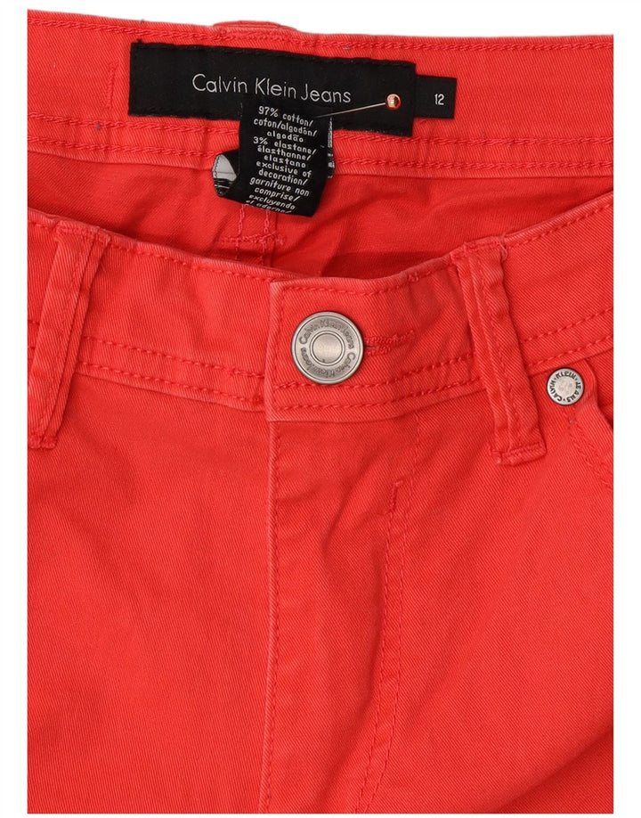 CALVIN KLEIN Jean slim pour femme US 12 Large W32 L27 Rouge