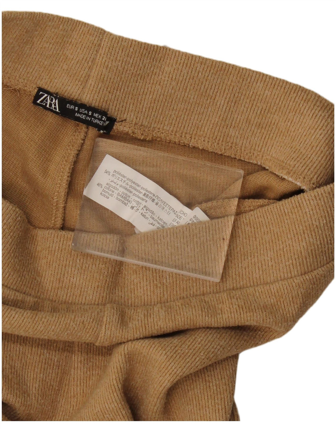 Pantalon de survêtement Zara Femme UK 10 Small Beige Polyester