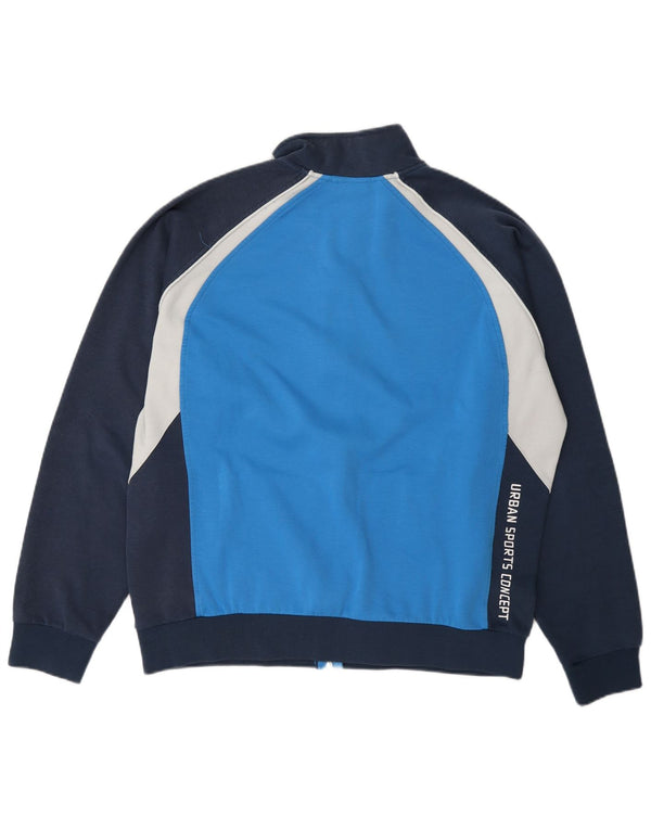Asics Veste de survêtement graphique pour homme 2XL en coton color block bleu