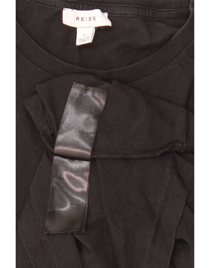 Reiss T-Shirt Homme Haut Large Noir Coton