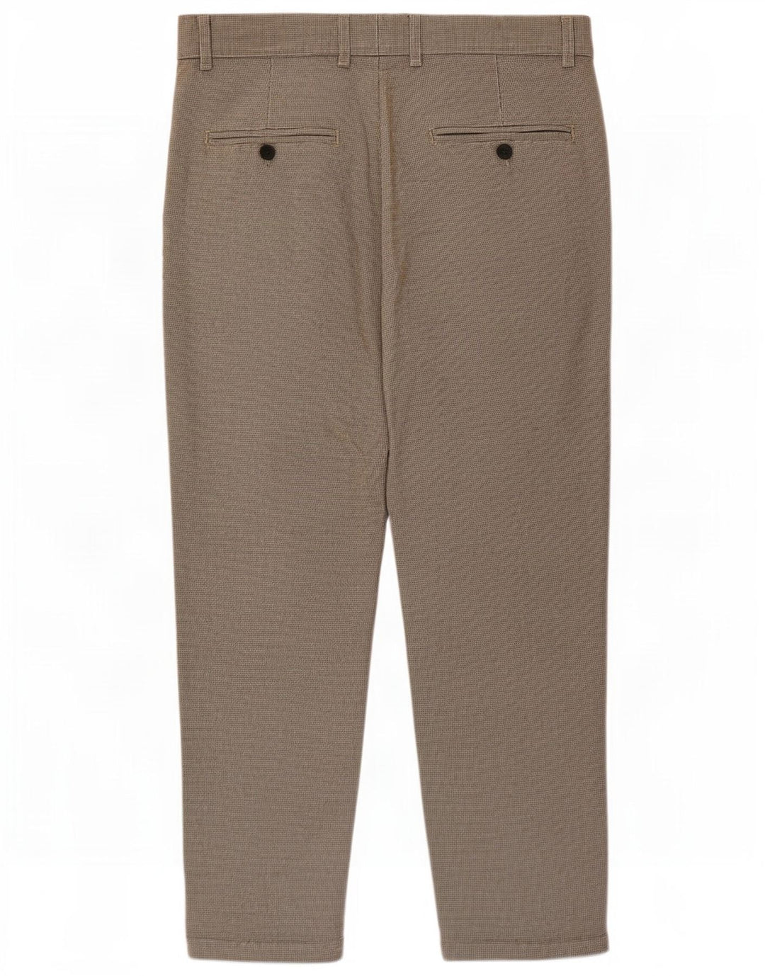 Zara Pantalon Chino Court Homme Moyen W31 L24 Marron Pied De Poule