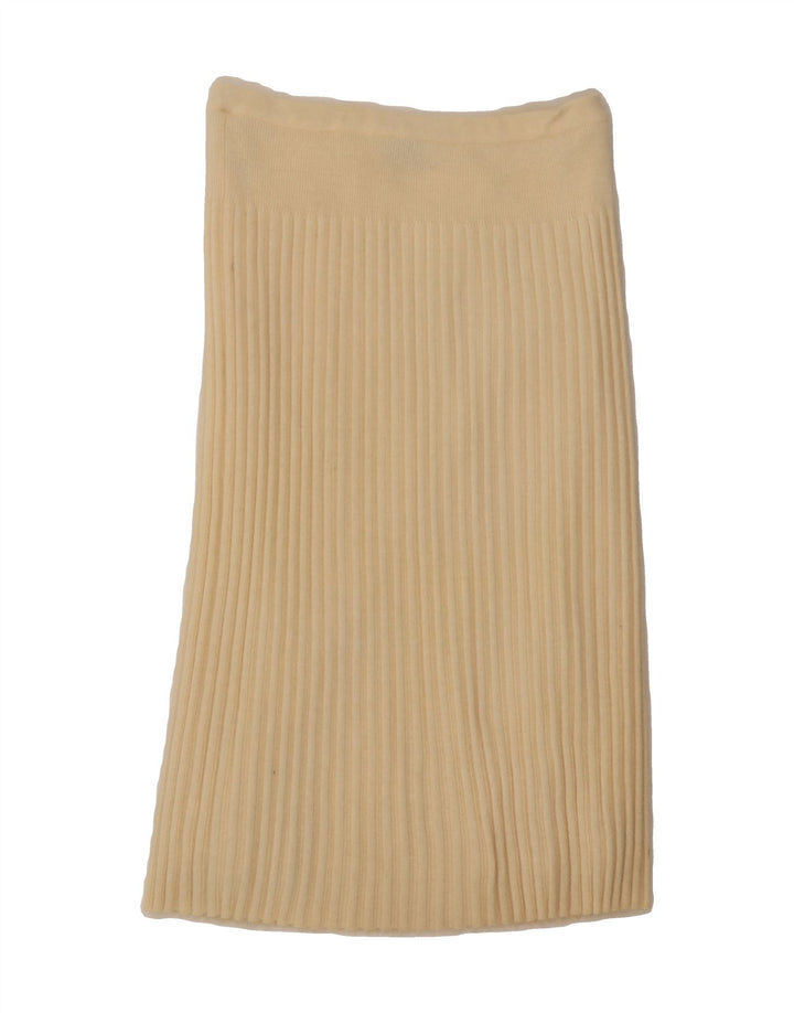 VINTAGE Womens Straight Skirt W30 Medium  Off White Cotton Vintage Vintage and Second-Hand Vintage from Messina Hembry 
