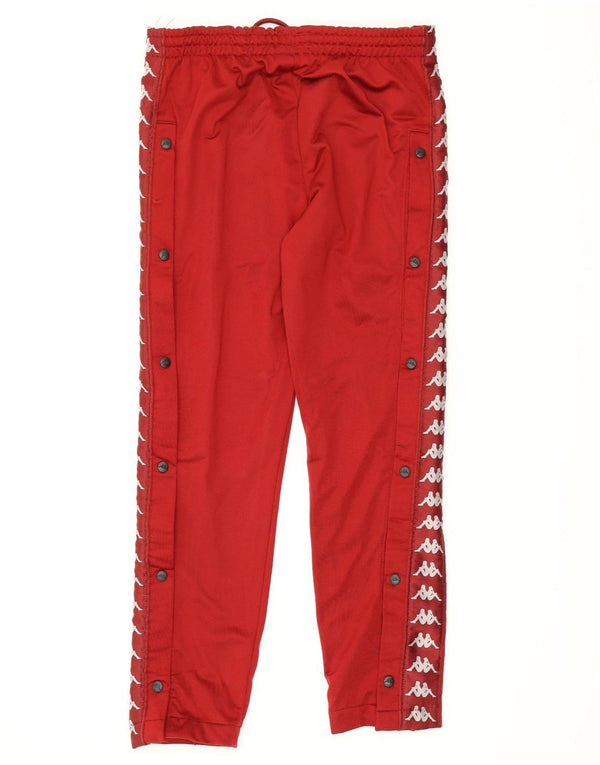 Kappa Mens Graphic Tracksuit Trousers Small Burgundy Polyester