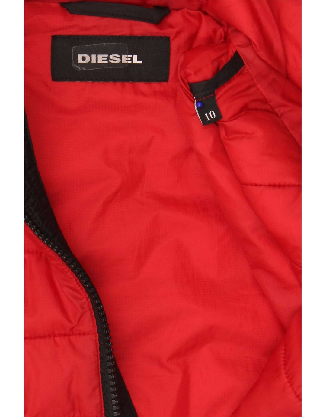 Diesel Veste matelassée à capuche pour garçon 9-10 ans Rouge Colorblock Polyester