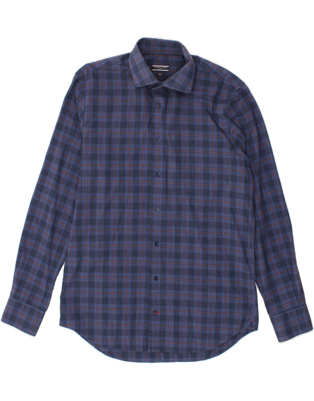 TOMMY HILFIGER Mens Shirt Size 41 16 Large Blue Check Cotton Vintage Tommy Hilfiger and Second-Hand Tommy Hilfiger from Messina Hembry 