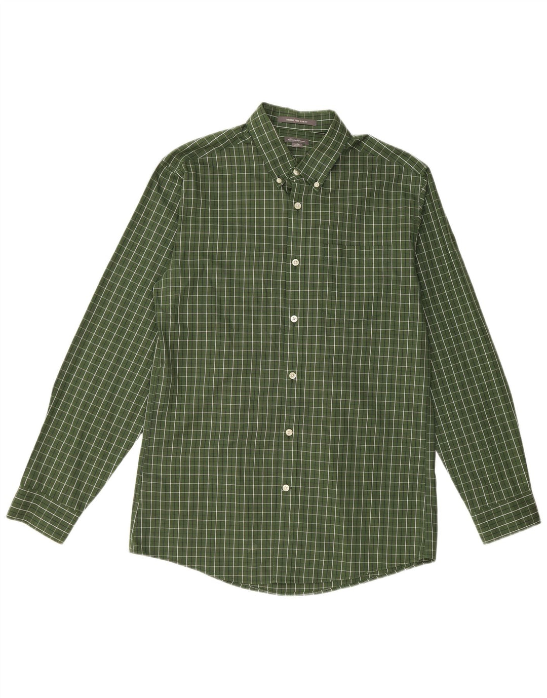 Eddie Bauer Chemise cintrée pour homme en coton à carreaux vert moyen