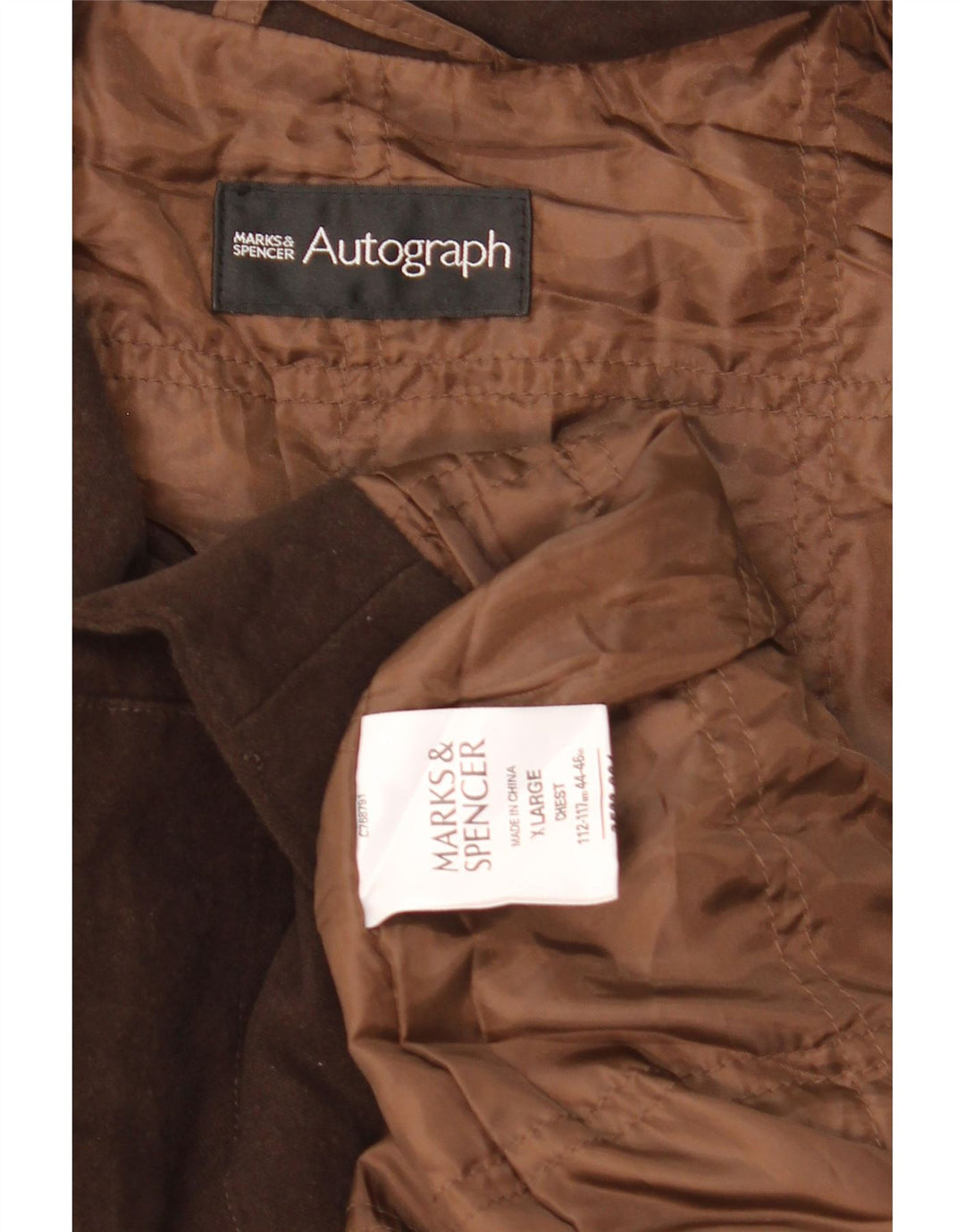 Marks & Spencer Veste Bomber Autographe Homme UK 42 XL Coton Marron