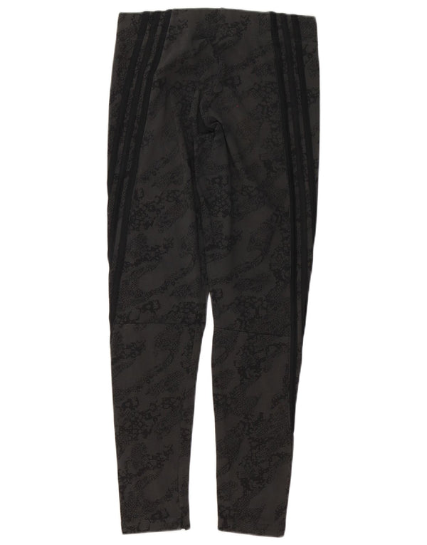 Adidas Leggings Femme UK 12/14 Coton Imprimé Animal Noir Moyen