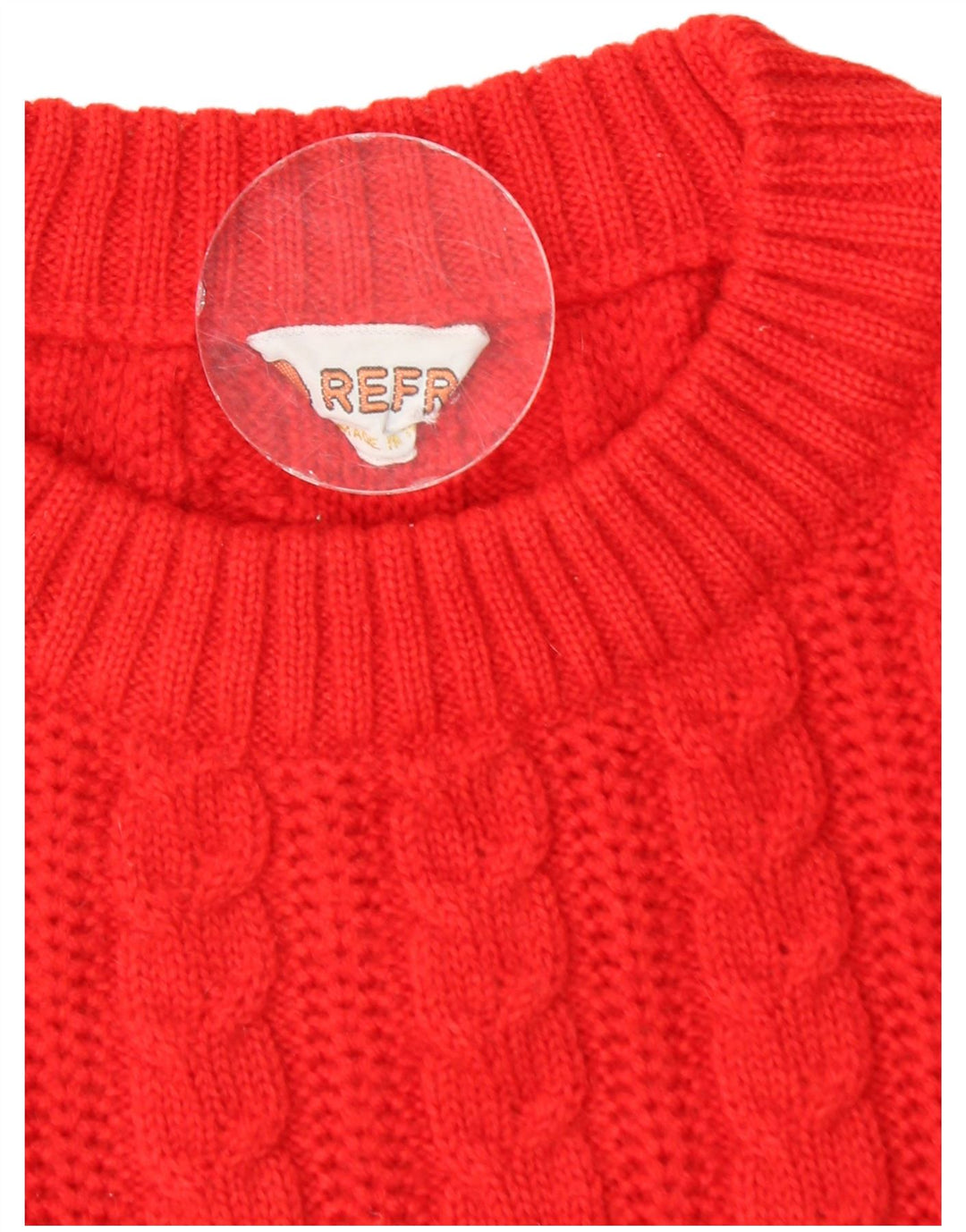 vintage Mens Crew Neck Jumper Pull Petit Rouge