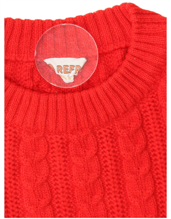 vintage Mens Crew Neck Jumper Pull Petit Rouge